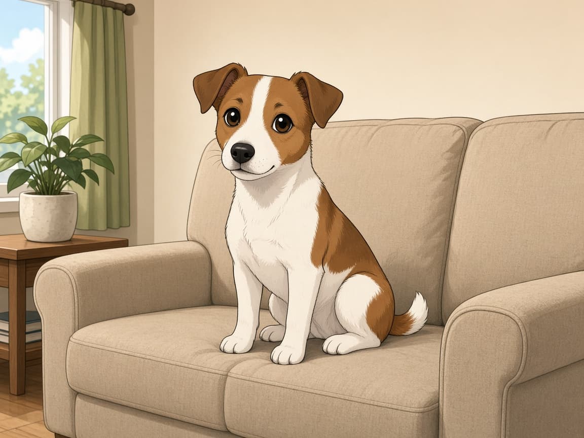 Terrier photo after an image to image anime edit
