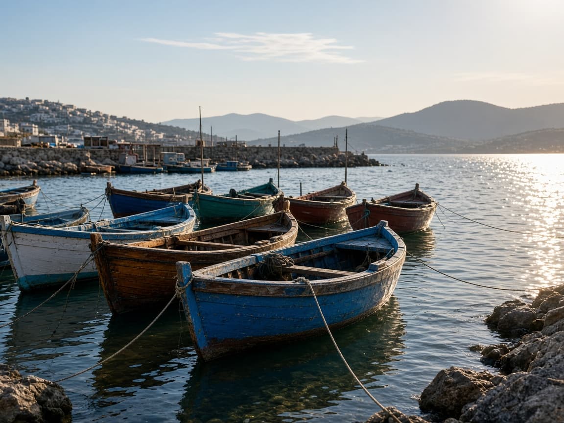 Harbor photo before an AI image to image oil-paint edit